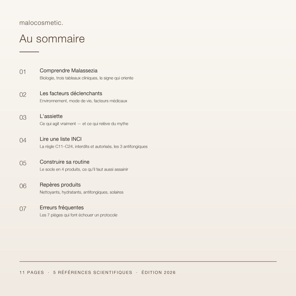 Sommaire des 7 chapitres du guide