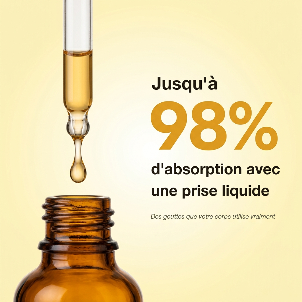 Jusqu'à 98% d'absorption avec une prise liquide