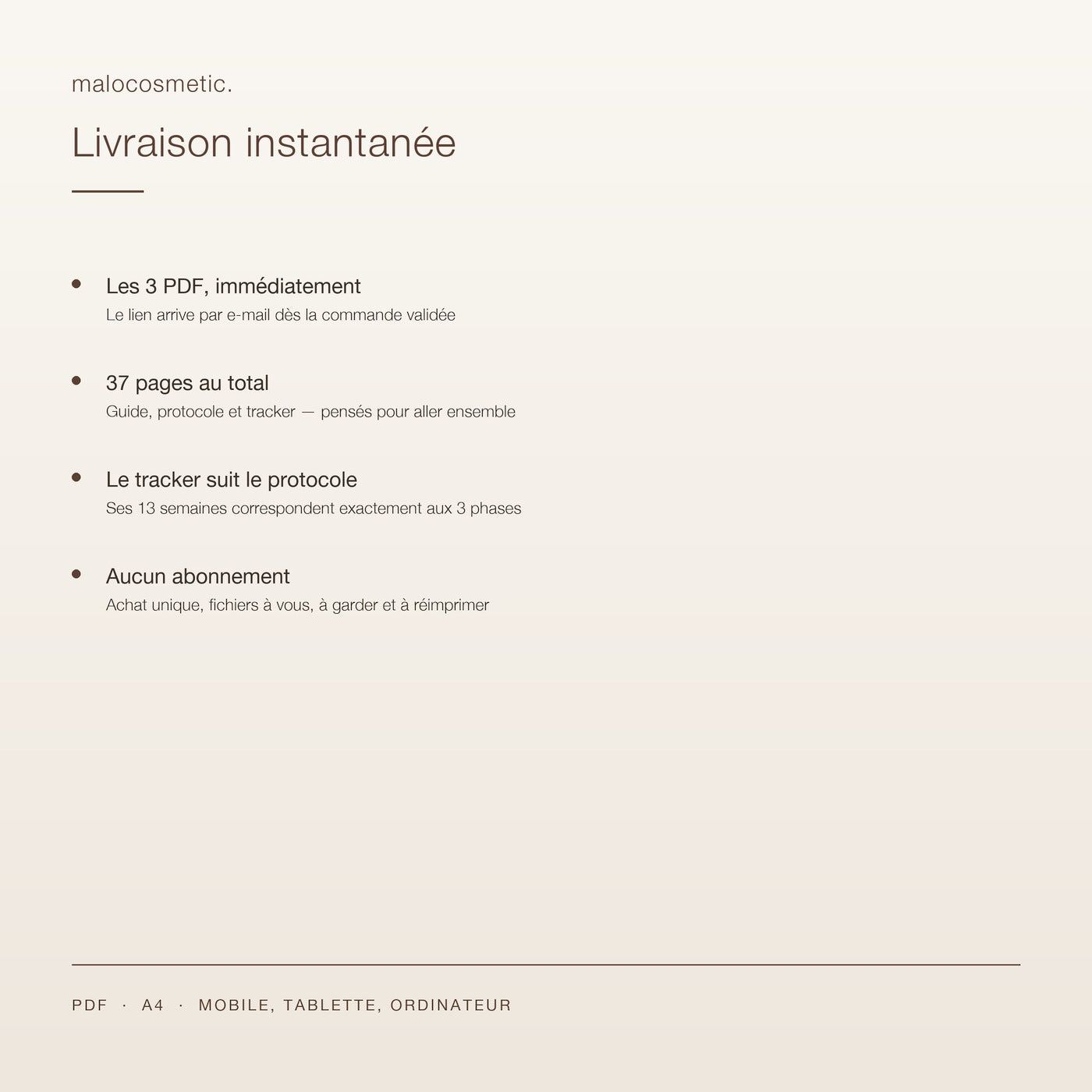 Livraison instantanée des 3 PDF