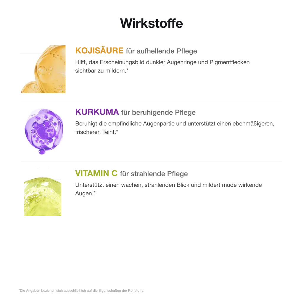 Wirkstoffe: Kojisäure, Kurkuma, Vitamin C
